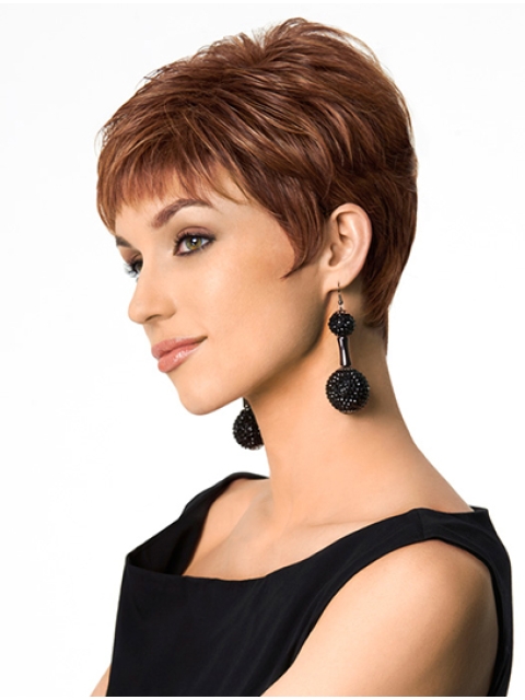 Auburn Tempting Boycuts Straight Short Wigs