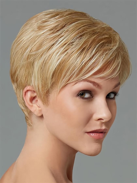 Stylish Blonde Straight Cropped Synthetic Wigs