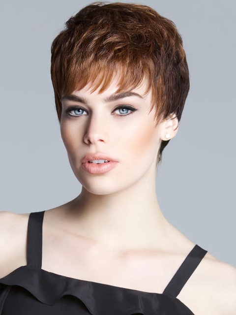 Monofilament Trendy Boycuts Straight Short Wigs