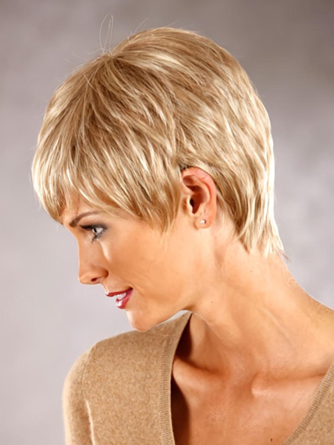 Style Auburn Straight Cropped Synthetic Wigs