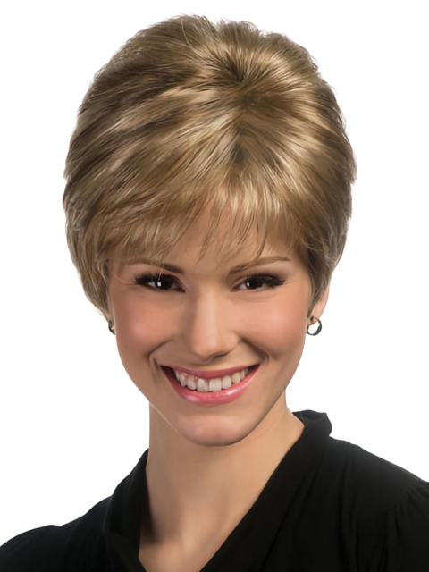 Blonde Straight Synthetic Unique Short Wigs