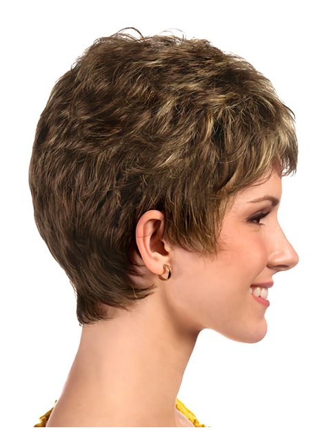 Brown Perfect Boycuts Straight Short Wigs