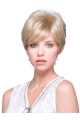 Blonde Monofilament Synthetic Mature Short Wigs