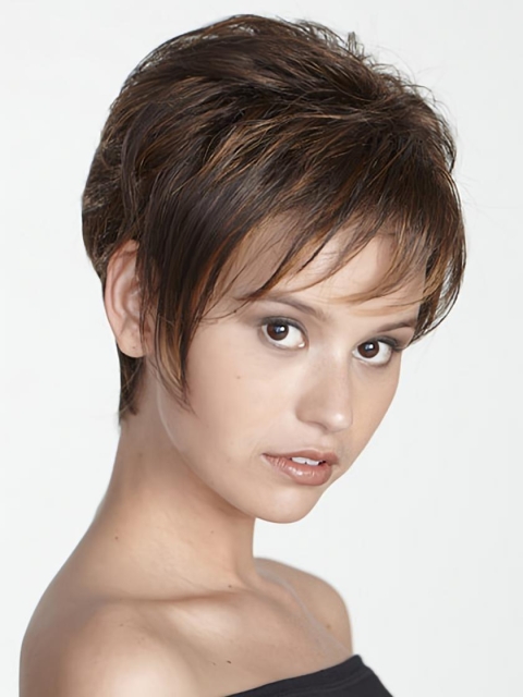 Brown Ideal Boycuts Straight Short Wigs