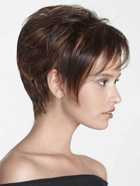 Brown Ideal Boycuts Straight Short Wigs