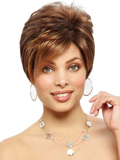 Monofilament Popular Boycuts Straight Short Wigs