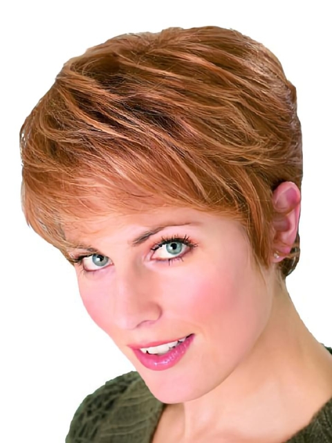 Trendy Auburn Boycuts Straight Short Wigs