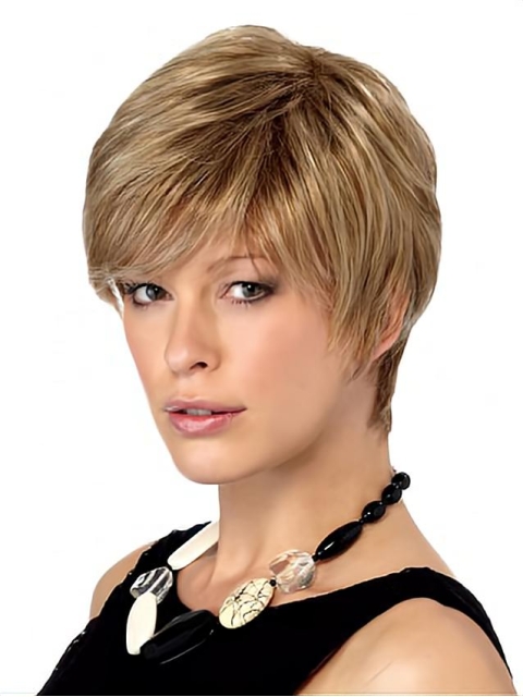 Blonde Ideal Boycuts Straight Short Wigs