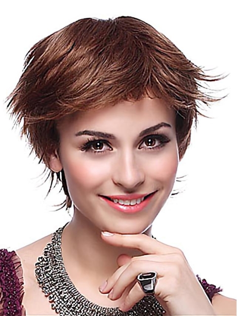 Fabulous Auburn Layered Straight Short Wigs