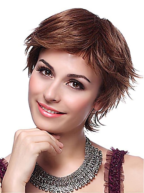 Fabulous Auburn Layered Straight Short Wigs