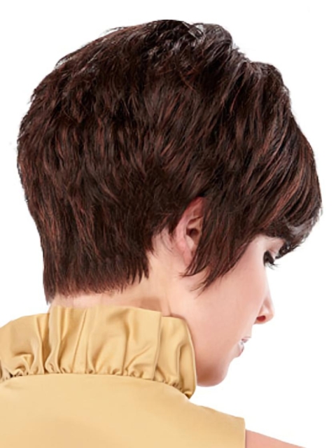 Shining Auburn Straight Cropped Synthetic Wigs