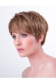 Straight Auburn Boycuts 6" Monofilament Synthetic Short Hairstyles