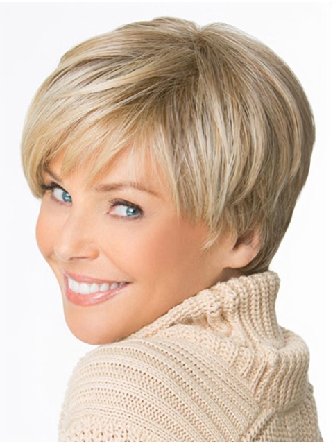 Shining  Boycuts Blonde Short Wigs