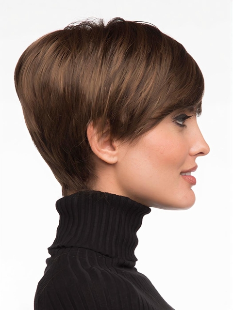 Monofilament Top Boycuts Straight Short Wigs