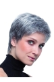 Comfortable Lace Front Cropped Synthetic Grey Wigs