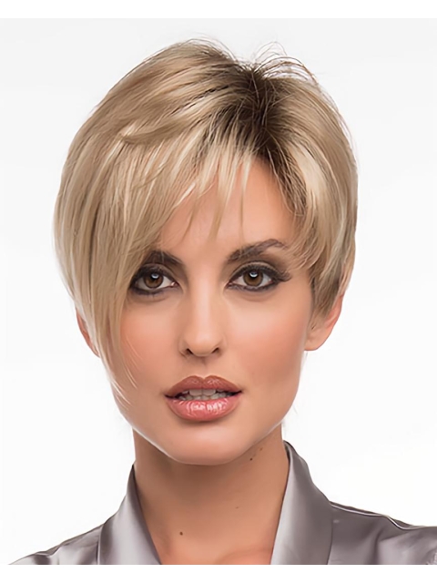 Synthetic Blonde Straight Top Short Wigs