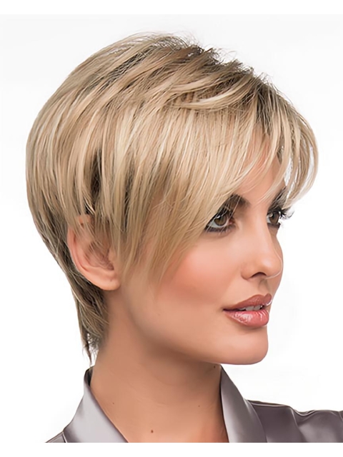 Synthetic Blonde Straight Top Short Wigs