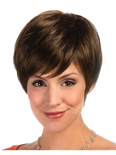 Lace Front Layered Straight Short Wigs