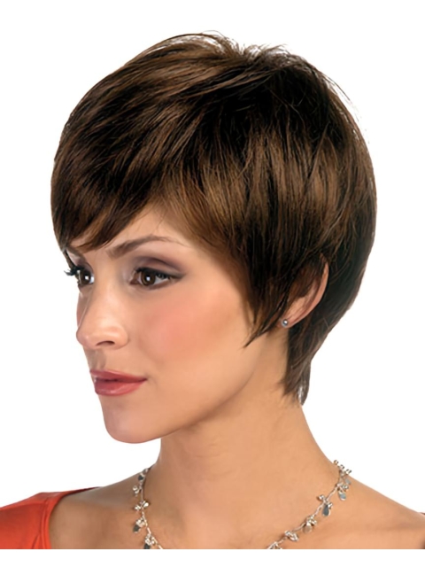 Lace Front Layered Straight Short Wigs