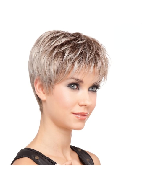 Synthetic Blonde Lace Front Faddish Short Wigs