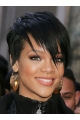 Traditiona Black Lace Front Cropped Rihanna Wigs