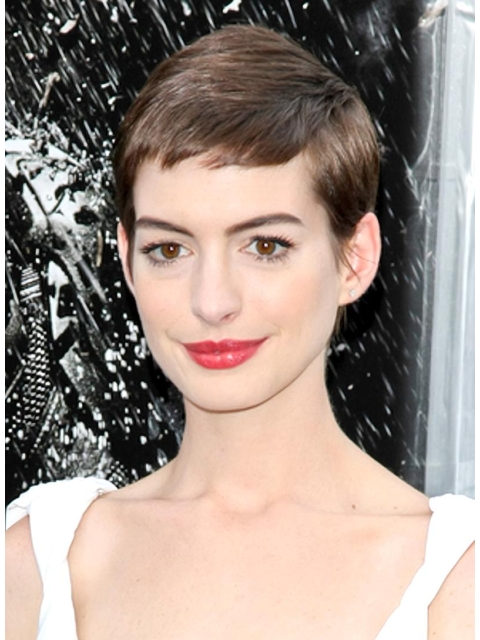 Gorgeous Lace Front Straight Cropped Anne Hathaway Wigs