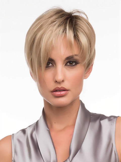 Synthetic Blonde Monofilament Graceful Short Wigs