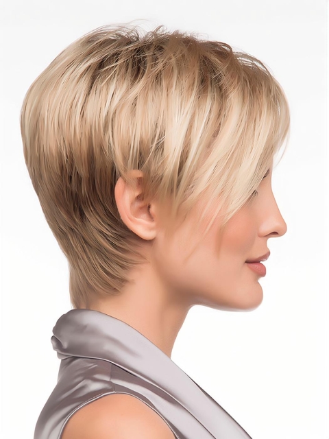 Synthetic Blonde Monofilament Graceful Short Wigs