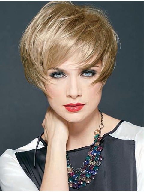 Synthetic Blonde Straight Polite Short Wigs