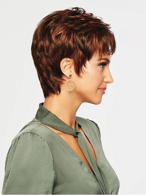 4" Cropped Wavy Crooper Boycuts Synthetic Wig