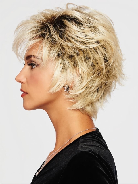 5" Cropped Wavy Blonde Boycuts Great Synthetic Wigs