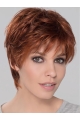 Synthetic Perfect Cropped Auburn Wavy Monofilament Wigs