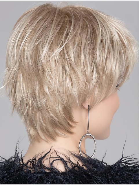 Blonde Wavy Cropped Synthetic Bob Wigs