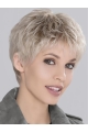 Synthetic Incredible Cropped Platinum Blonde Wavy Monofilament Wigs