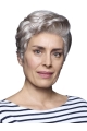 6" Cropped Wavy Perfect 100% Hand-tied Grey Wigs