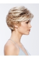 Cropped Boycuts Blonde Wavy Synthetic Wigs