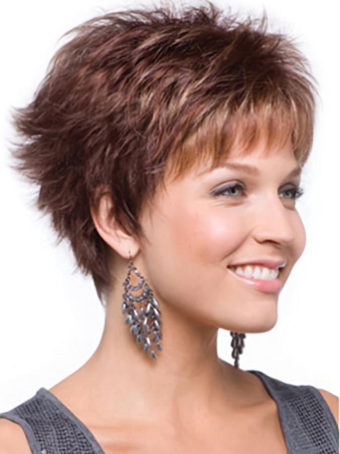 Tempting Auburn Boycuts Wavy Short Wigs