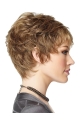 Brown Stylish Boycuts Wavy Short Wigs