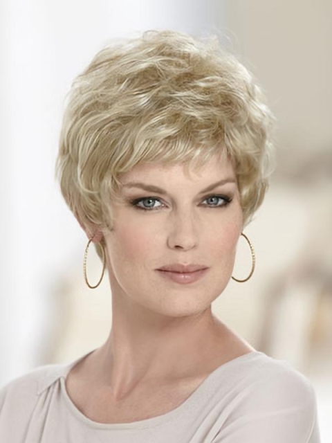 Blonde Wavy Synthetic Great Short Wigs