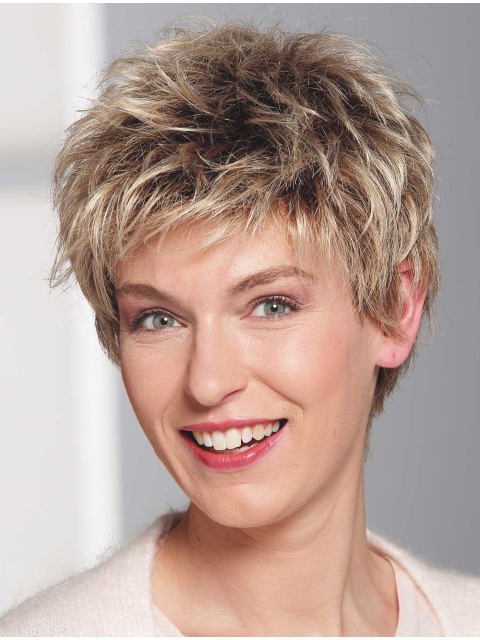 Perfect Blonde Cropped Wavy Boycuts Beautiful Wigs