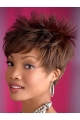 Fabulous Brown Wavy Cropped African American Wigs