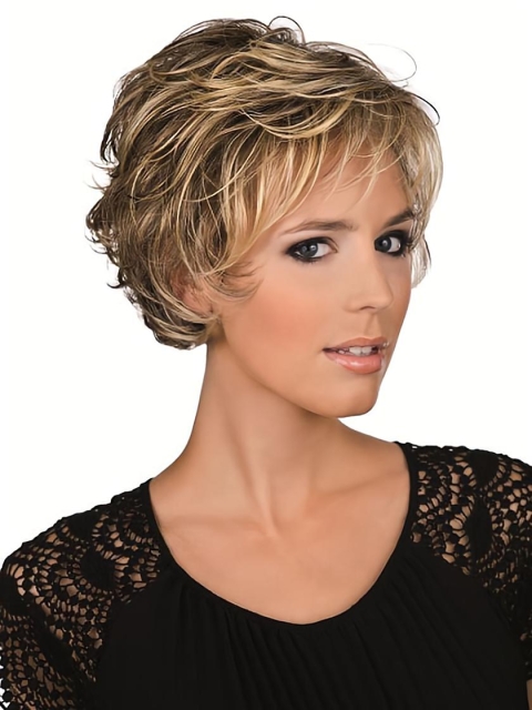 Lace Front Incredible Layered Wavy Short Wigs