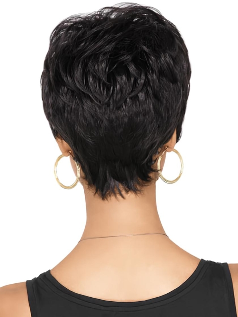 Radiant Black Wavy Cropped African American Wigs