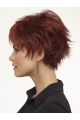 Red Fabulous Boycuts Wavy Short Wigs