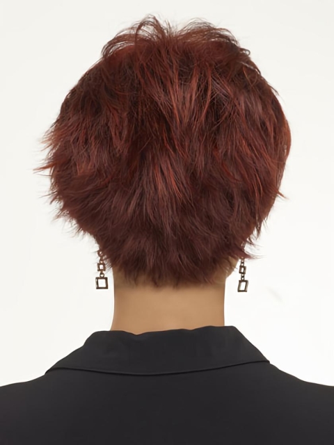 Red Fabulous Boycuts Wavy Short Wigs