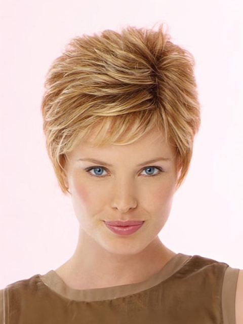 High Quality Blonde Wavy Cropped Celebrity Wigs