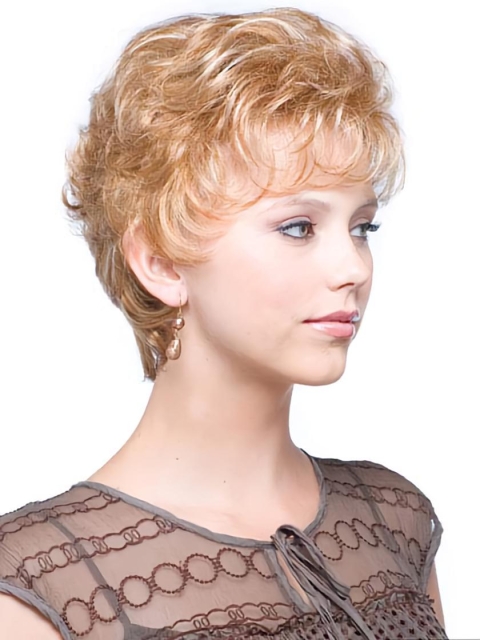 Preferential Blonde Wavy Cropped Classic Wigs