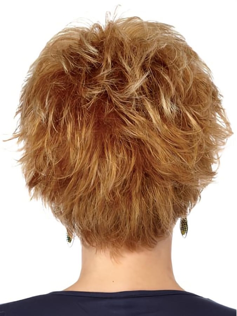 Beautiful Auburn Boycuts Wavy Short Wigs