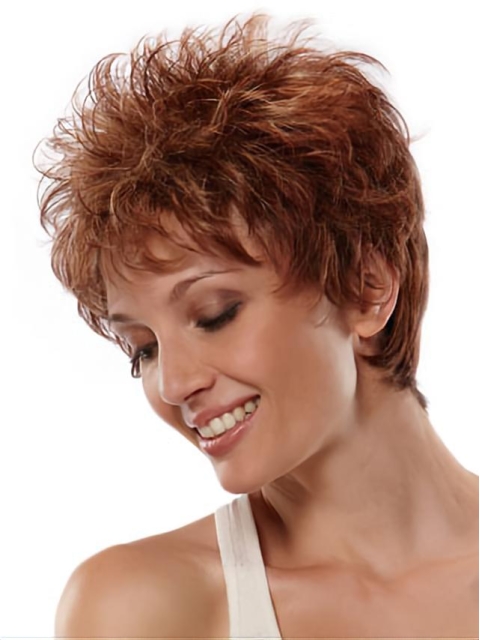 Auburn Boycuts Wavy Short Wigs