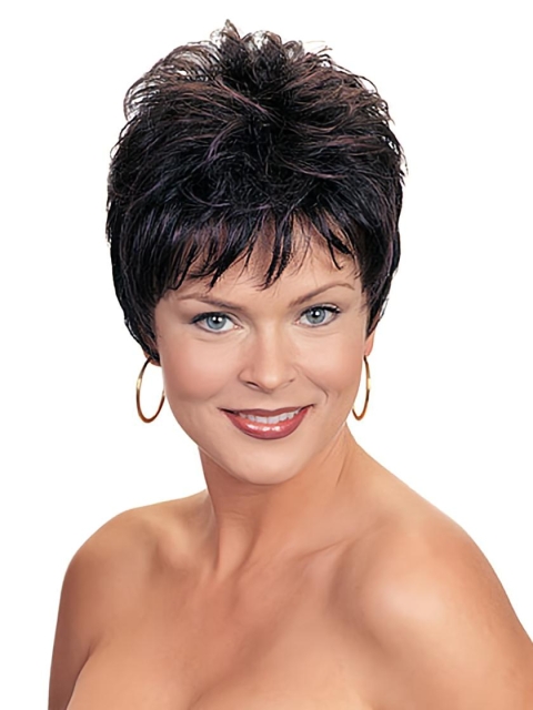 Elegant Auburn Boycuts Wavy Short Wigs